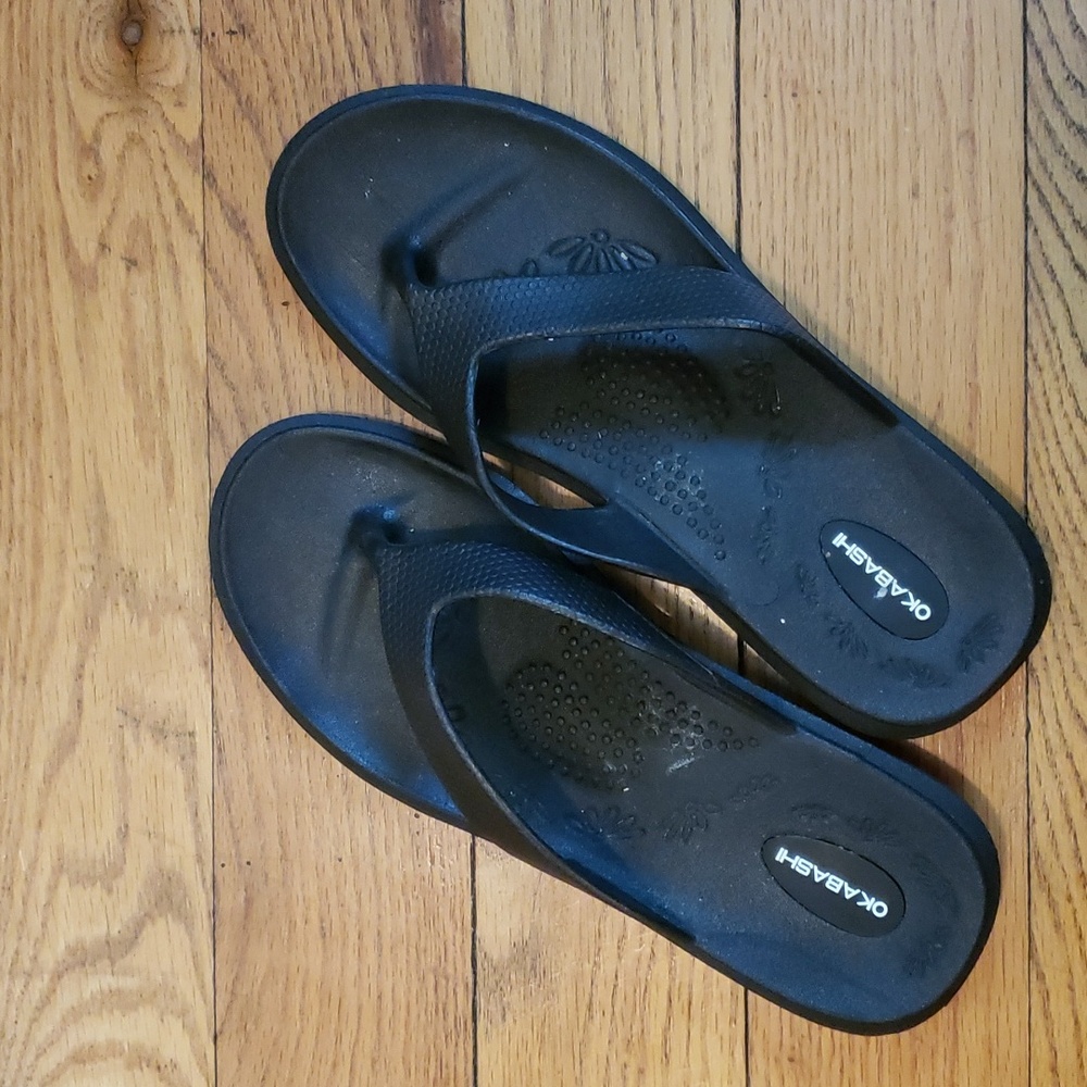 Okabashi Maui Women's Sandal Flip Flops Black Size ML